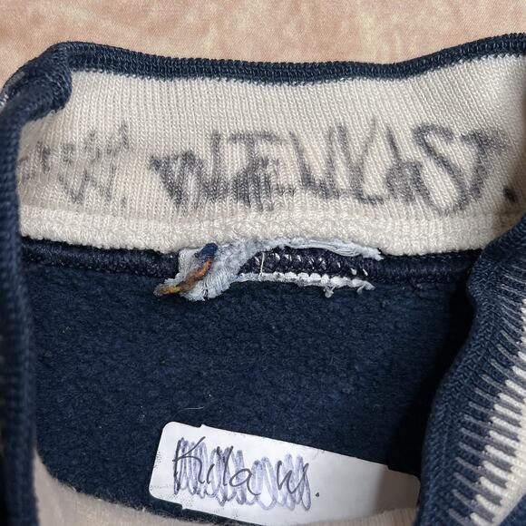 Vintage 90s Morning Sun Winter Night Farmhouse Sweatshirt Navy Bird Snow Cottage - Picture 4 of 6